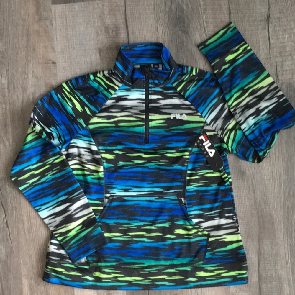 Fila Multicolor Quarter-Zip Pullover Sz L